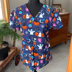Halloween scrub top